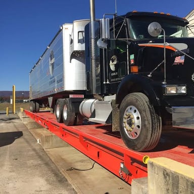 A heavy cargo load on an industrial scale.
