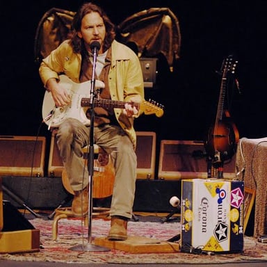 Eddie Vedder performing with Pearl Jam.