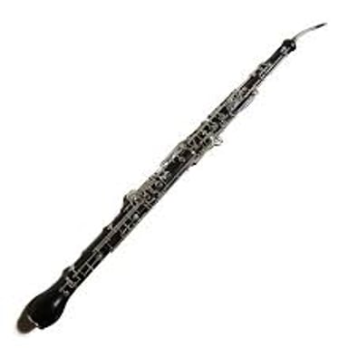 An oboe and a cor anglais displayed side by side.