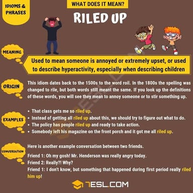 The word rile, meaning to irritate or provoke.