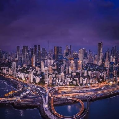 Mumbai’s urban skyline on India’s western coast.