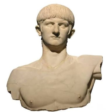 A sculpted bust depicting the Roman emperor Nero.