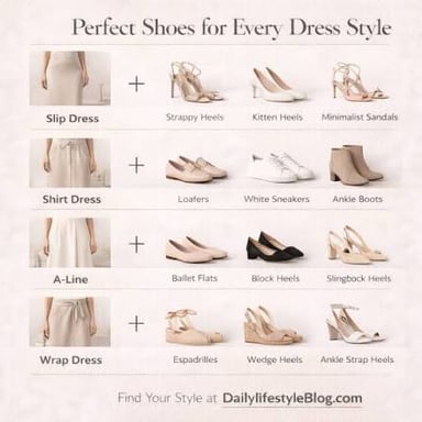 Flat shoes and high-heeled shoes shown side by side.