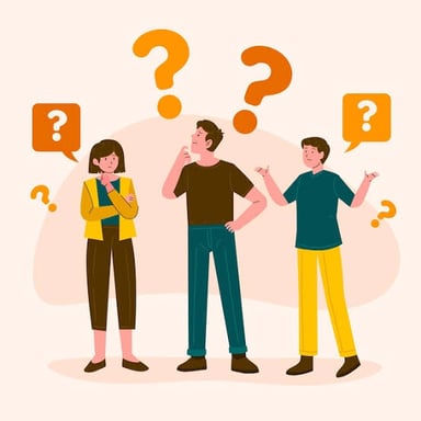 One person responds to another with a skeptical, questioning expression.