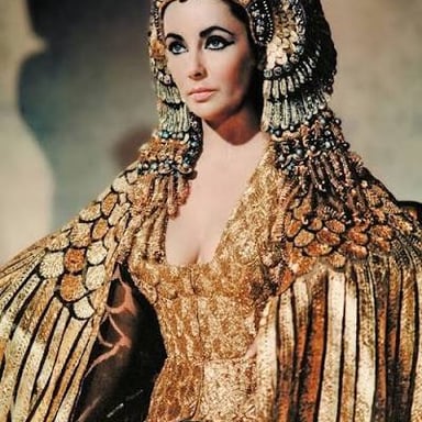 Elizabeth Taylor portraying Cleopatra in the 1963 film