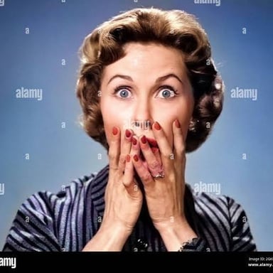 Vintage-style illustration of a person reacting with surprise