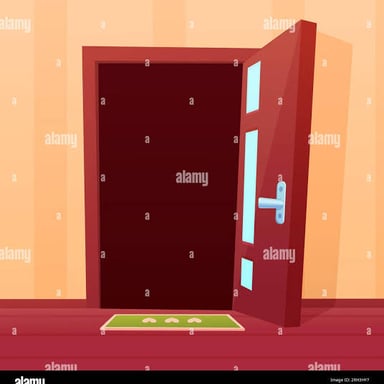 An open doorway representing entering and exiting