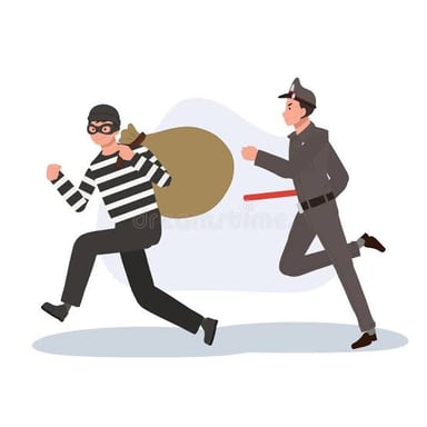 A person hurrying away while looking back, suggesting a sudden escape.