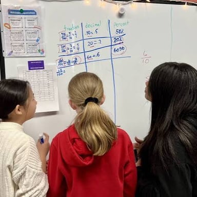 A student makes a joking remark in a classroom.