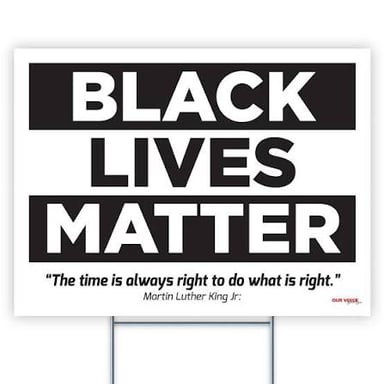 Black Lives Matter sign at a public demonstration