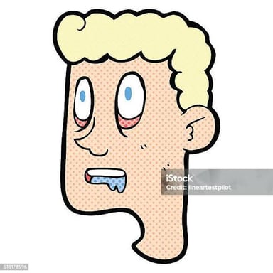 Illustration of saliva drooling from a person's mouth.