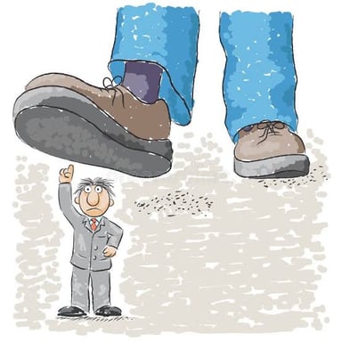 A person taking heavy, noisy steps.